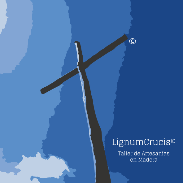 Isotipo de emprendimiento de venta de cruces de madera denominado lignumCrucis©